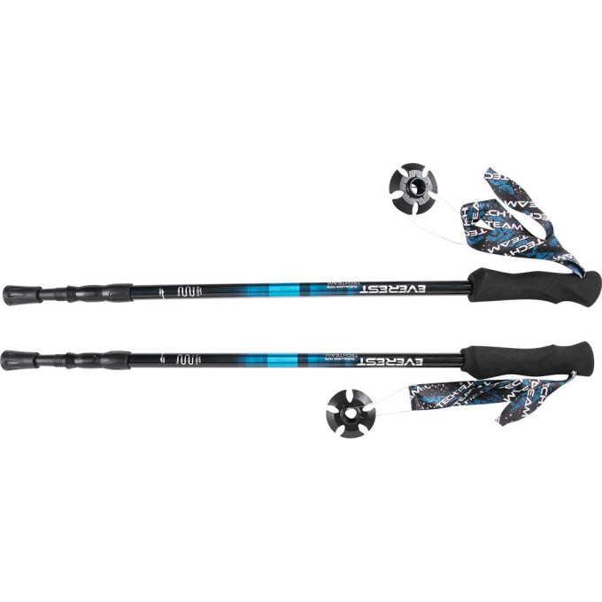 Палки треккинговые ETECH TEAM EVEREST 3-х секции, Blue, 105-135 см NN009018